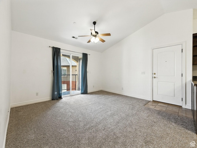 343 S 1000 W Unit 301, Pleasant Grove, UT 84062 - spare room with lofted ceiling, a ceiling fan, and carpet