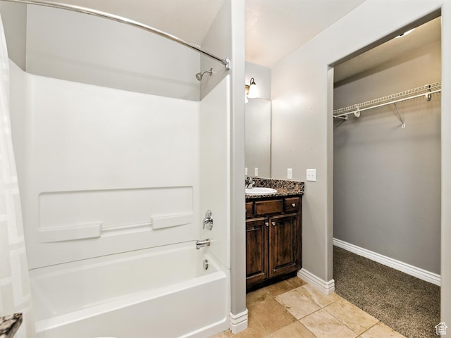343 S 1000 W Unit 301, Pleasant Grove, UT 84062 - full bath with tub / shower combination, vanity, a walk in closet, and tile patterned flooring