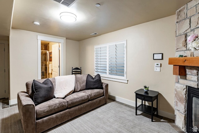 5596 N Oslo Ln, Park City, UT 84098 - living area featuring a fireplace and baseboards