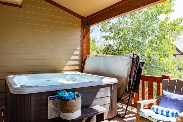 5596 N Oslo Ln, Park City, UT 84098 - deck with a hot tub