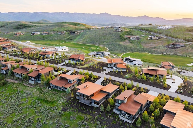 6836 Golden Bear Loop W, Park City, UT 84098 - aerial view at dusk of a mountain view, golf course view, and a residential view