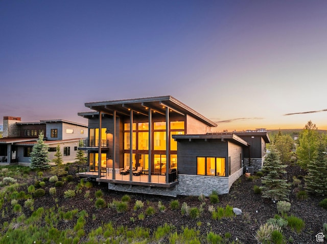 6836 Golden Bear Loop W, Park City, UT 84098 - back of house featuring stone siding