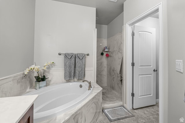 2727 S 3440 W, Hurricane, UT 84737 - bathroom featuring a marble finish shower, a garden tub, and vanity