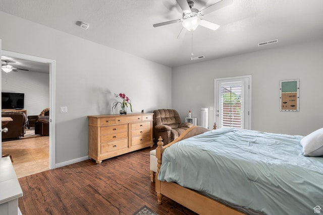 2727 S 3440 W, Hurricane, UT 84737 - bedroom with wood finished floors, access to exterior, and a ceiling fan