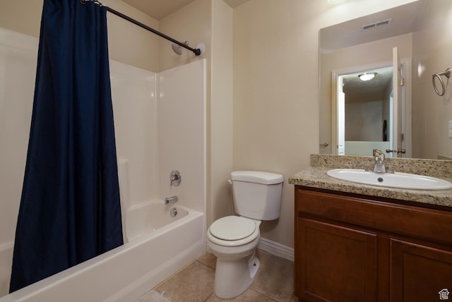 361 E 535 S, Vernal, UT 84078 - bathroom featuring shower / bath combination with curtain, vanity, and tile patterned flooring