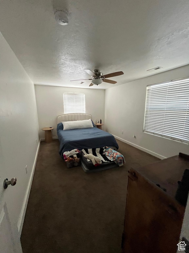 1194 W 400 S, Orem, UT 84058 - bedroom featuring carpet floors, a ceiling fan, and a textured ceiling