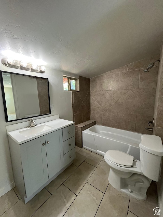 1194 W 400 S, Orem, UT 84058 - full bath with vanity, tile patterned floors, and a textured ceiling