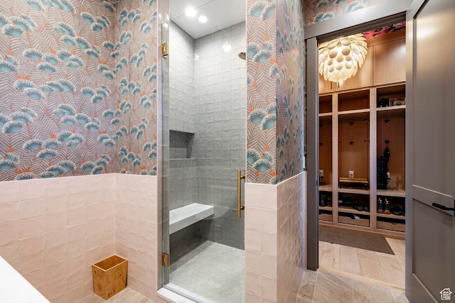 4746 Old Meadow Ln, Park City, UT 84098 - full bath featuring a shower stall and wood finished floors