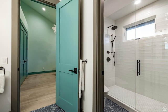 4746 Old Meadow Ln, Park City, UT 84098 - bathroom with a stall shower and recessed lighting