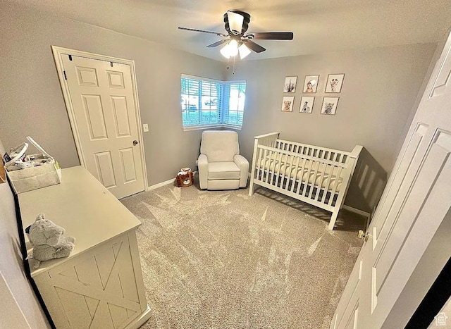 650 S Main St Unit 6111, Bountiful, UT 84010 - bedroom with light carpet, a crib, and ceiling fan