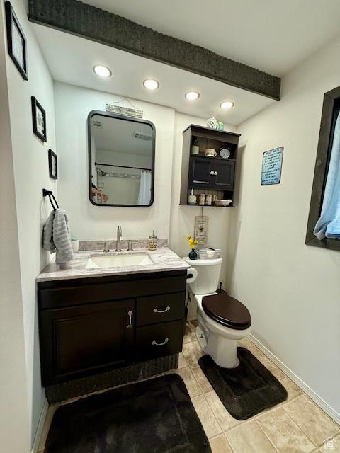 536 N Sundance Cir, Vernal, UT 84078 - full bath with vanity, tile patterned floors, and recessed lighting