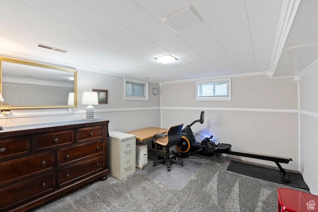 2793 S Davis Blvd, Bountiful, UT 84010 - office area with carpet flooring and crown molding