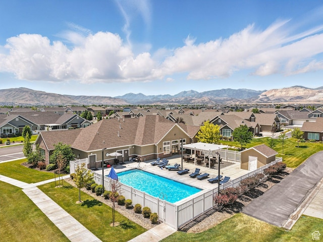 5544 W Copper Gulch Ln Unit B, Herriman, UT 84096 - view of pool featuring a residential view and a fenced backyard