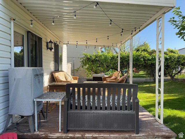 1216 N 2725 W, Layton, UT 84041 - view of patio / terrace featuring an outdoor living space and a wooden deck