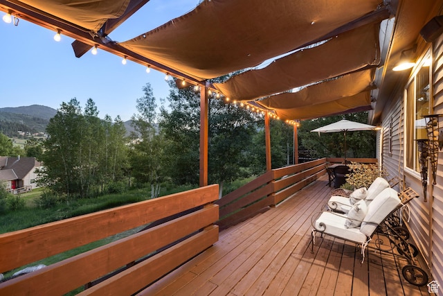 3605 W Wrangler Way, Park City, UT 84098 - wooden deck with a mountain view