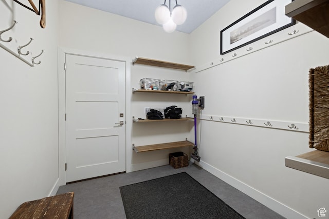 3605 W Wrangler Way, Park City, UT 84098 - mudroom with baseboards and a chandelier