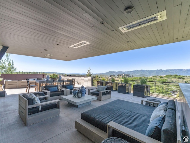 4693 Pinnacle Sky Loop, Park City, UT 84098 - view of patio / terrace featuring outdoor lounge area and a mountain view
