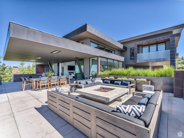 4693 Pinnacle Sky Loop, Park City, UT 84098 - view of patio featuring an outdoor living space with a fire pit