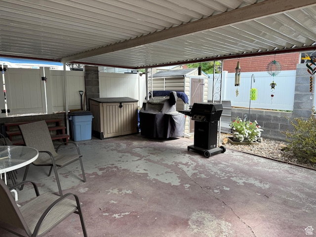 2936 E Ln Joya Dr S, Holladay, UT 84124 - fenced backyard with a patio area, a grill, and a shed