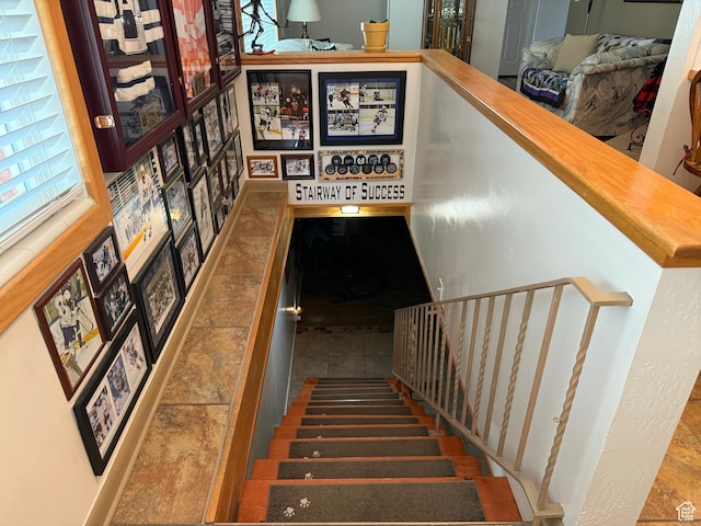 2936 E Ln Joya Dr S, Holladay, UT 84124 - stairway with stone finish flooring