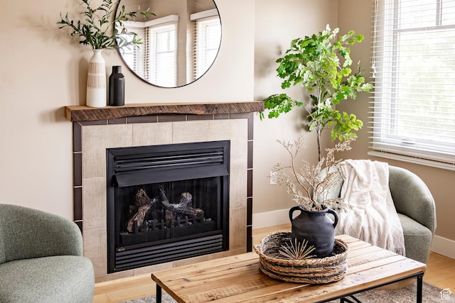 1988 S 1100 E Unit 308, Salt Lake City, UT 84105 - detailed view of a tile fireplace and wood finished floors