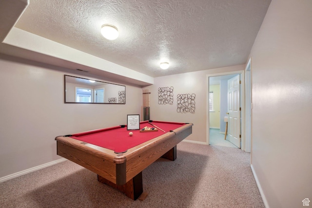 117 E 300 S, Gunnison, UT 84634 - rec room featuring a textured ceiling, billiards, and carpet floors