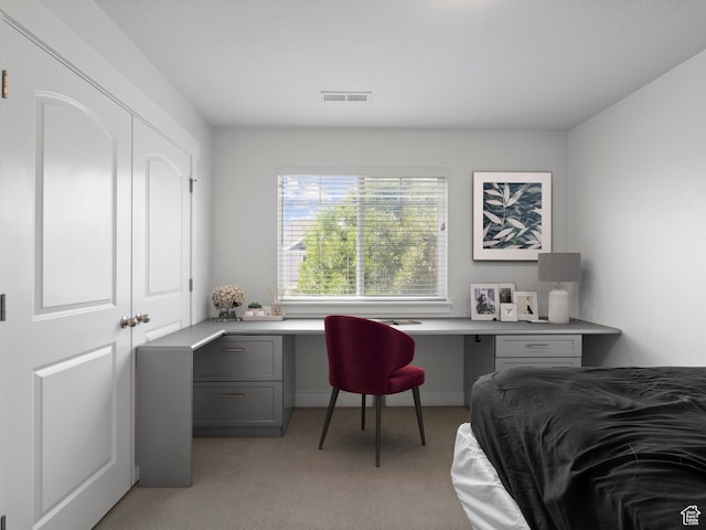 4070 W 1630 N, Lehi, UT 84043 - bedroom featuring built in study area and light carpet