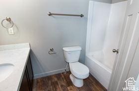 280 N 750 E, Vineyard, UT 84059 - full bathroom featuring vanity, wood finished floors, and shower / tub combination