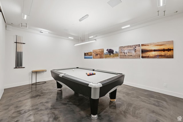 8078 N Red Fox Ct, Park City, UT 84098 - recreation room with finished concrete floors and pool table