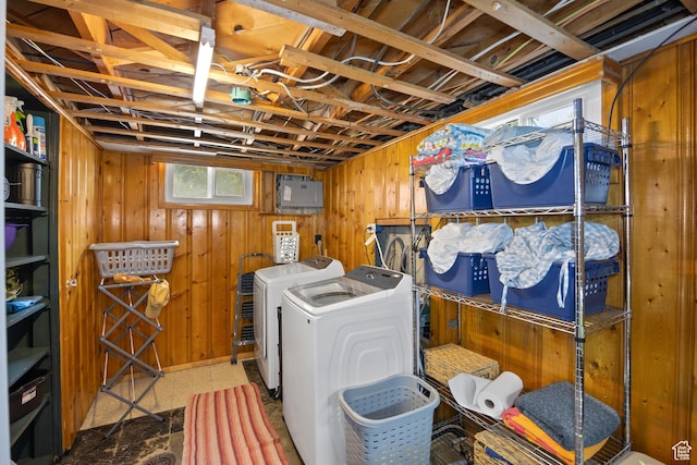 1639 20th S, Ogden, UT 84401 - laundry area with independent washer and dryer and wooden walls