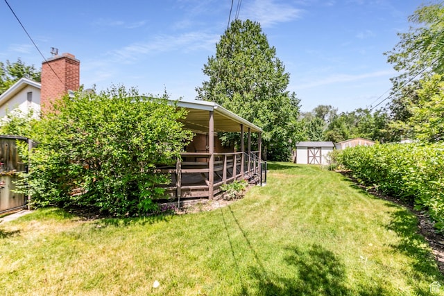 5681 S Calann Dr E, Holladay, UT 84121 - view of yard featuring a shed