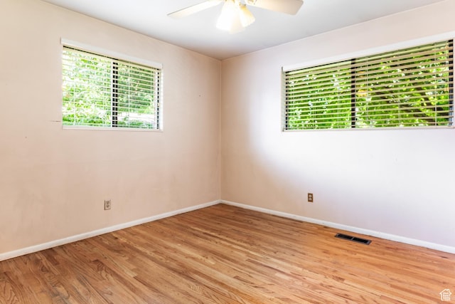 5681 S Calann Dr E, Holladay, UT 84121 - empty room featuring ceiling fan and light wood-type flooring