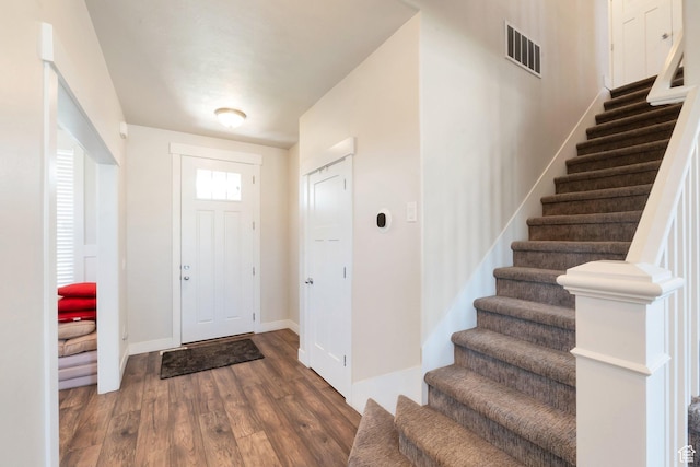 142 W Hackberry Rd, Vineyard, UT 84059 - foyer with stairs and wood finished floors