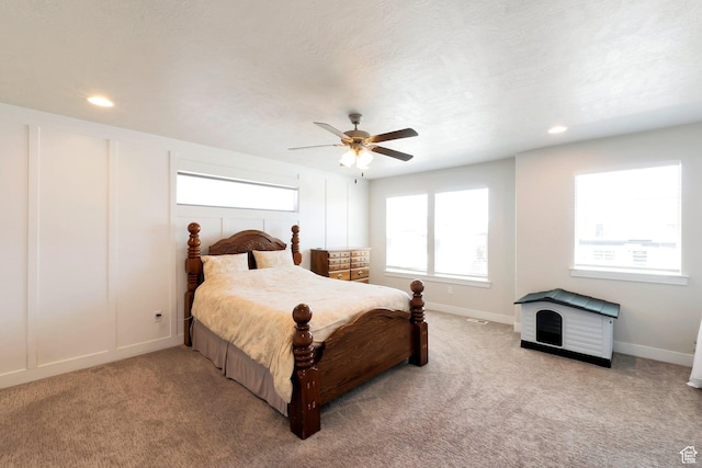 142 W Hackberry Rd, Vineyard, UT 84059 - carpeted bedroom featuring a ceiling fan and recessed lighting