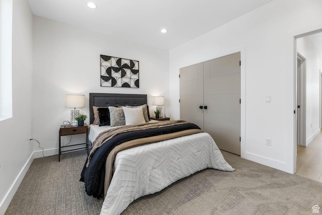 3839 W Saddler Dr, West Jordan, UT 84088 - bedroom featuring carpet flooring, recessed lighting, and a closet