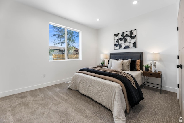 3839 W Saddler Dr, West Jordan, UT 84088 - carpeted bedroom featuring baseboards and recessed lighting