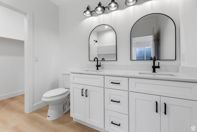 3839 W Saddler Dr, West Jordan, UT 84088 - bathroom with double vanity and wood finished floors