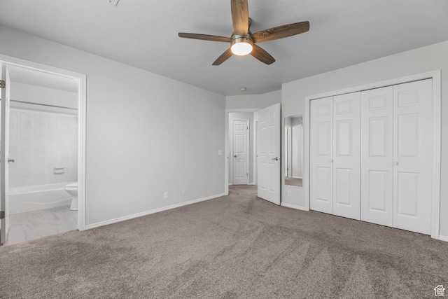 77 W 525 N, Layton, UT 84041 - unfurnished bedroom with carpet flooring, ensuite bathroom, a closet, and ceiling fan
