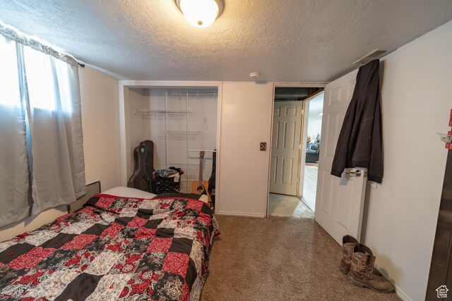 988 N Smith Dr, Price, UT 84501 - bedroom with a textured ceiling, carpet floors, and a closet