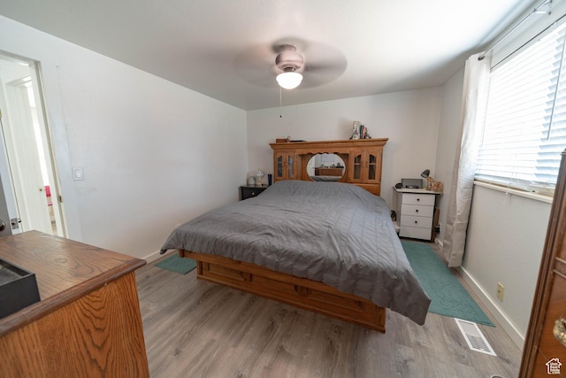 988 N Smith Dr, Price, UT 84501 - bedroom featuring light wood finished floors, multiple windows, and a ceiling fan
