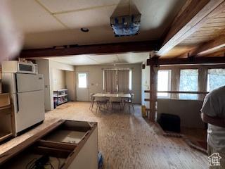 9 Red Cir, Manila, UT 84046 - living room featuring beamed ceiling