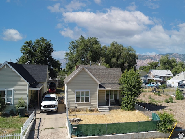 262 E 33rd St S, Ogden, UT 84401 - view of front of property with covered porch and a mountain view