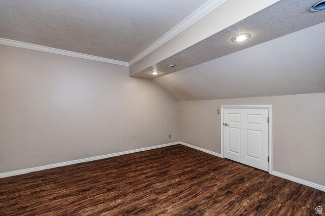 1387 E 260 N, Logan, UT 84321 - additional living space with dark wood-style flooring, a textured ceiling, lofted ceiling, and recessed lighting