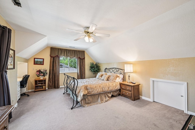 537 E Edindrew Cir, Murray, UT 84107 - carpeted bedroom with vaulted ceiling and a ceiling fan