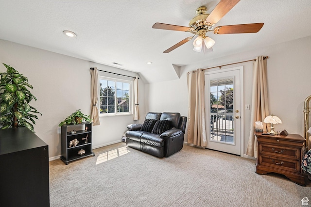 537 E Edindrew Cir, Murray, UT 84107 - sitting room with healthy amount of natural light, carpet flooring, a ceiling fan, and recessed lighting