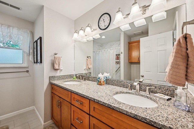 537 E Edindrew Cir, Murray, UT 84107 - full bathroom featuring double vanity and a shower with curtain