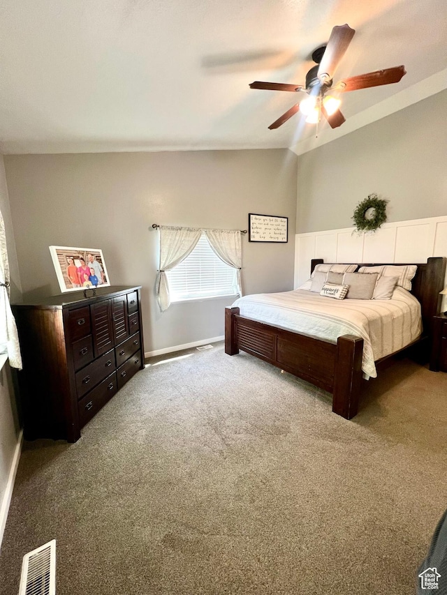 80 N 200 W, Central Valley, UT 84754 - bedroom with carpet floors, vaulted ceiling, and a ceiling fan