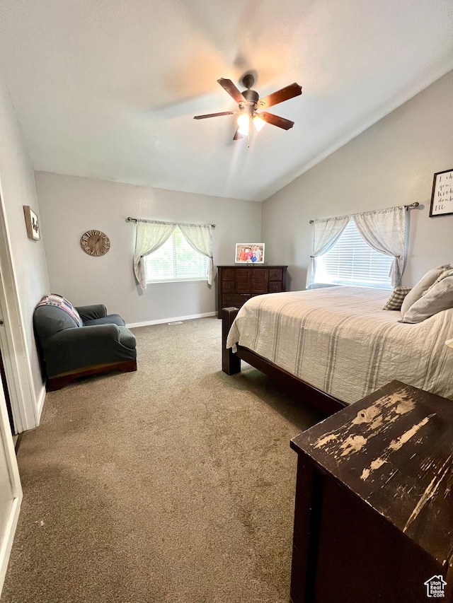 80 N 200 W, Central Valley, UT 84754 - carpeted bedroom featuring lofted ceiling and ceiling fan