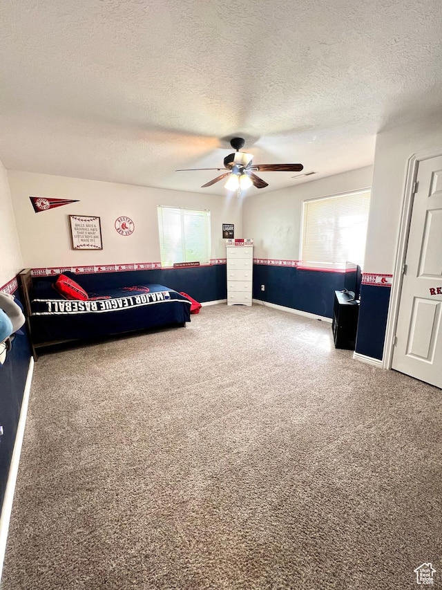 80 N 200 W, Central Valley, UT 84754 - carpeted bedroom with a textured ceiling and a ceiling fan