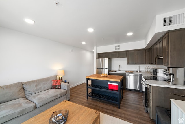 443 Kane Creek Blvd Unit 212, Moab, UT 84532 - living area with dark wood-style floors and recessed lighting